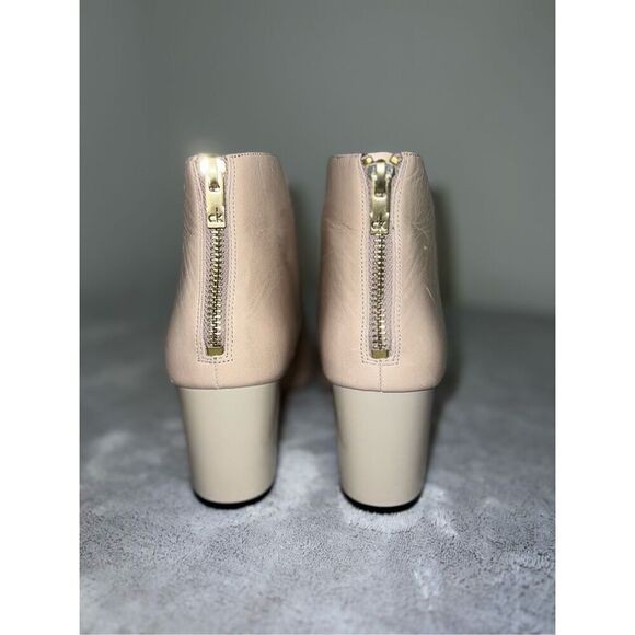 Calvin Klein Neutral Cream Beige Bootie Women’s Square Heel Boots 7.5 - Picture 5 of 10